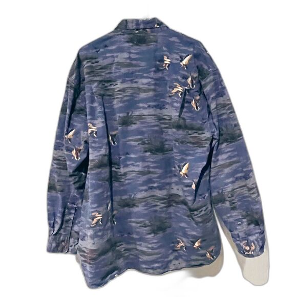 Columbia River Lodge Long Sleeve Blue Button Down Duck Hunting XXL Shirt EUC - Picture 2 of 5